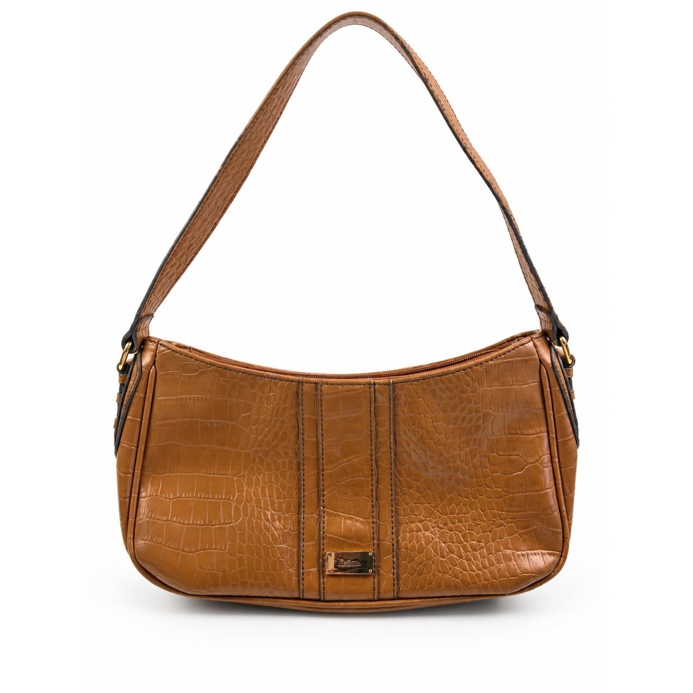 Liz & Co. Vintage Y2K Yellow Crocodile Leather Embossed Hobo Shoulder Bag